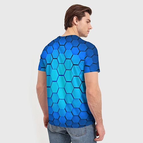 Мужская футболка Неоновые 3D ПЛИТЫ / 3D-принт – фото 4