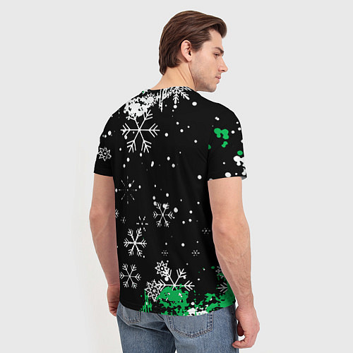 Мужская футболка Billie eilish новый год снежинки / 3D-принт – фото 4