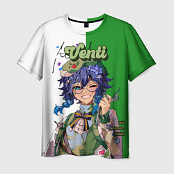 Мужская футболка Венти волшебно улыбается Genshin Impact
