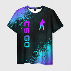 Футболка мужская CS GO NEON SYMBOL STYLE SKIN КС ГО НЕОН, цвет: 3D-принт