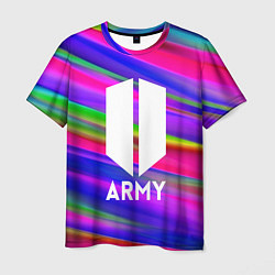 Футболка мужская BTS ARMY RAIBOW, цвет: 3D-принт