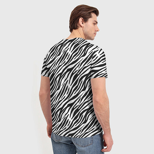 Мужская футболка Чёрно-Белые полоски Зебры / 3D-принт – фото 4