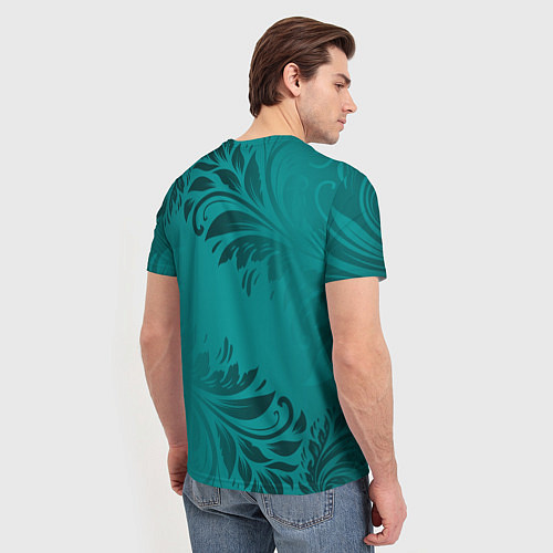 Мужская футболка Малахитовые листья / 3D-принт – фото 4