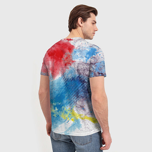 Мужская футболка Красочный лев на цветном облаке / 3D-принт – фото 4