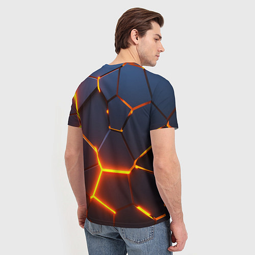Мужская футболка ОГНЕННЫЙ КРИПЕР 3D ПЛИТЫ FIRE CREEPER / 3D-принт – фото 4