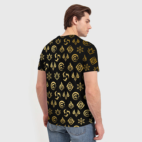 Мужская футболка GOLDEN GENSHIN IMPACT PATTERN ЗОЛОТО ГЕНШИН ИМПАКТ / 3D-принт – фото 4