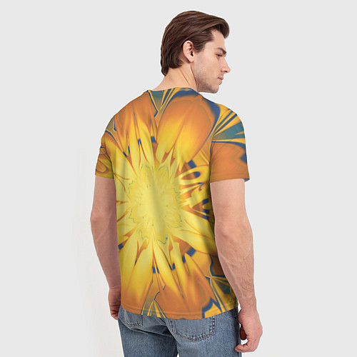 Мужская футболка Солнечный цветок Абстракция 535-332-32 / 3D-принт – фото 4