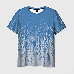 Мужская футболка Коллекция Rays Лучи Голубой и серый Абстракция 650