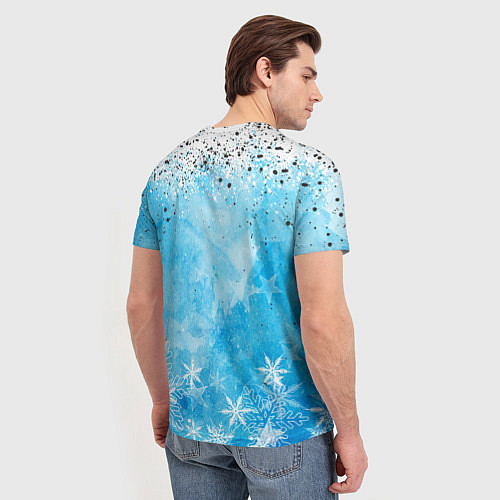 Мужская футболка Санта на дино 2024 / 3D-принт – фото 4