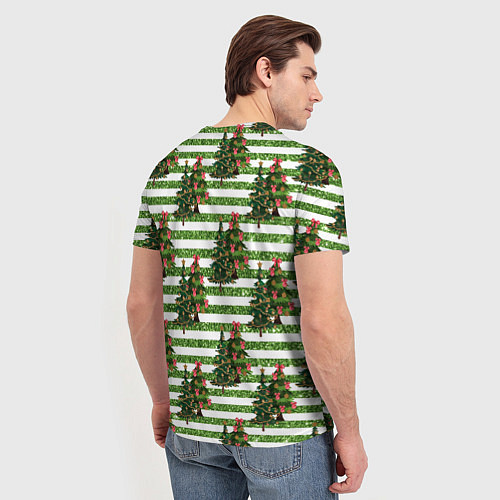 Мужская футболка Новогодний носок с тигром / 3D-принт – фото 4