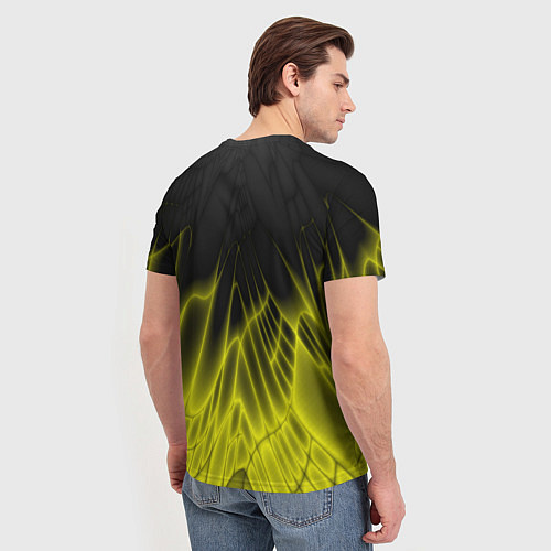 Мужская футболка Коллекция Rays Лучи Желтый и черный Абстракция 662 / 3D-принт – фото 4