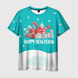 Мужская футболка Happy New Year Новогодние гномы