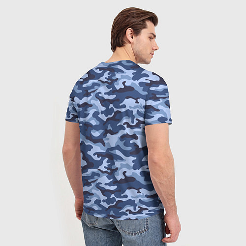 Мужская футболка Синий Камуфляж Camouflage / 3D-принт – фото 4