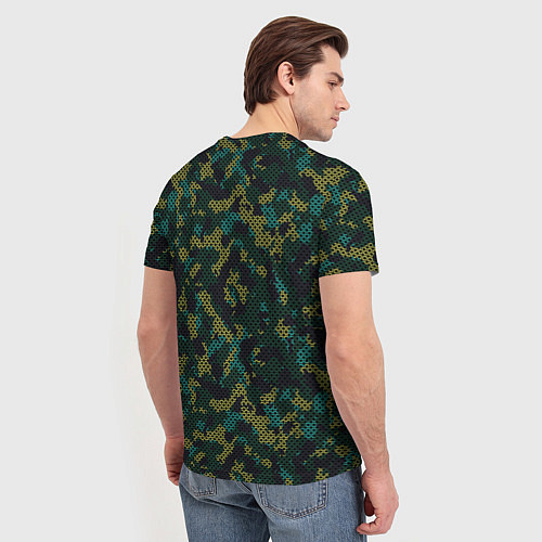 Мужская футболка Модный камуфляж с холстовой сеткой / 3D-принт – фото 4