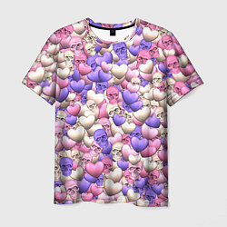 Футболка мужская Сердечки-черепушки, цвет: 3D-принт