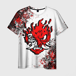 Мужская футболка SAMURAI CYBERPUNK 2077 RED LOGO