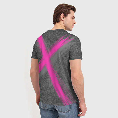 Мужская футболка Коллекция Get inspired! Pink cross Абстракция Fl-4 / 3D-принт – фото 4