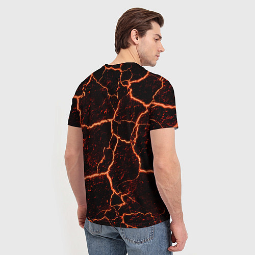 Мужская футболка Раскаленная лаваhot lava / 3D-принт – фото 4