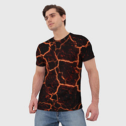 Футболка мужская Раскаленная лаваhot lava, цвет: 3D-принт — фото 2
