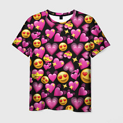 Мужская футболка Эмодзи сердечки