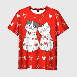Мужская футболка ЛЮБОВЬ КАК У КОТИКОВ влюбленные котики