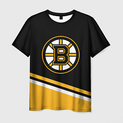 Мужская футболка Бостон Брюинз, Boston Bruins Диагональные полосы
