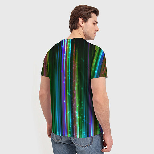 Мужская футболка Свет неоновой радуги / 3D-принт – фото 4