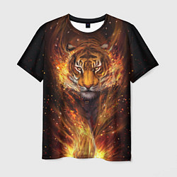 Мужская футболка Огненный тигр Сила огня