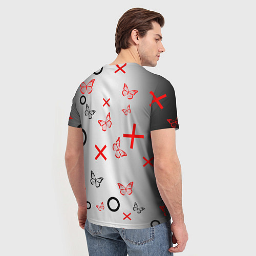 Мужская футболка Крестики нолики сердцами / 3D-принт – фото 4