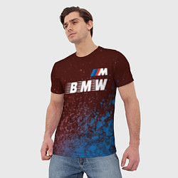 Футболка мужская БМВ BMW - Краски, цвет: 3D-принт — фото 2