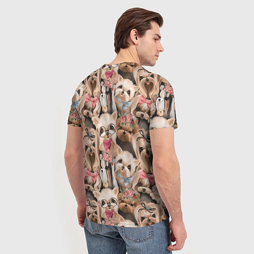 Мужская футболка Паттерн йорки / 3D-принт – фото 4