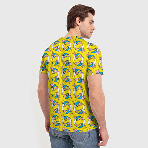 Мужская футболка Летний узор Забавные бананчики / 3D-принт – фото 4