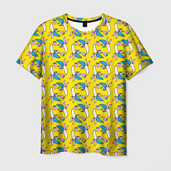 Мужская футболка Летний узор Забавные бананчики