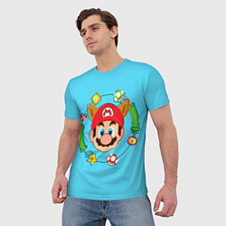 Футболка мужская Марио с ушками, цвет: 3D-принт — фото 2
