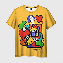 Мужская футболка Girl with hearts