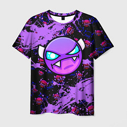 Мужская футболка Геометри Дэш фиолетовый Geometry Dash