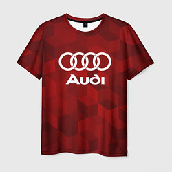 Мужская футболка Ауди, Audi Красный фон