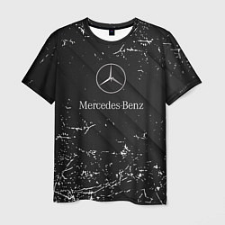 Футболка мужская Mercedes-Benz штрихи black, цвет: 3D-принт