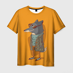 Мужская футболка Хитрый лис в плаще