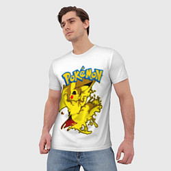 Футболка мужская Пикачу злой Pokemon, цвет: 3D-принт — фото 2
