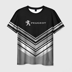 Мужская футболка Peugeot серая геометрия