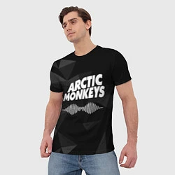 Футболка мужская Arctic Monkeys Серая Геометрия, цвет: 3D-принт — фото 2