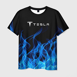 Мужская футболка Tesla Fire