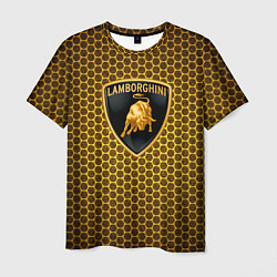 Мужская футболка Lamborghini gold соты