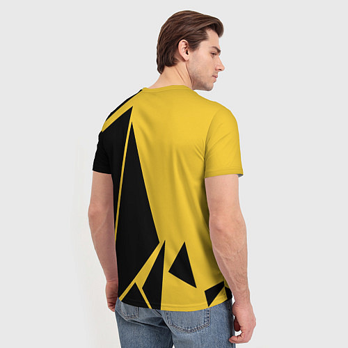 Мужская футболка Lamborghini - Yellow Geometry / 3D-принт – фото 4