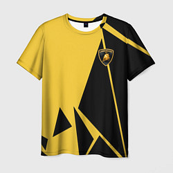 Мужская футболка Lamborghini - Yellow Geometry