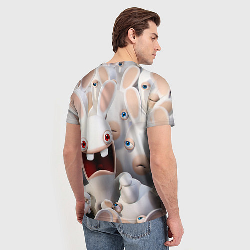 Мужская футболка Бешеные кролики в толпе / 3D-принт – фото 4