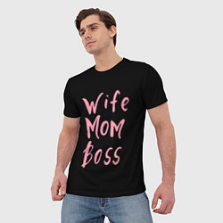 Футболка мужская Wife Mom Boss, цвет: 3D-принт — фото 2