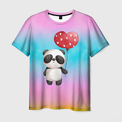 Мужская футболка Маленькая панда с сердечком