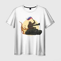 Мужская футболка Медведь летит на танке